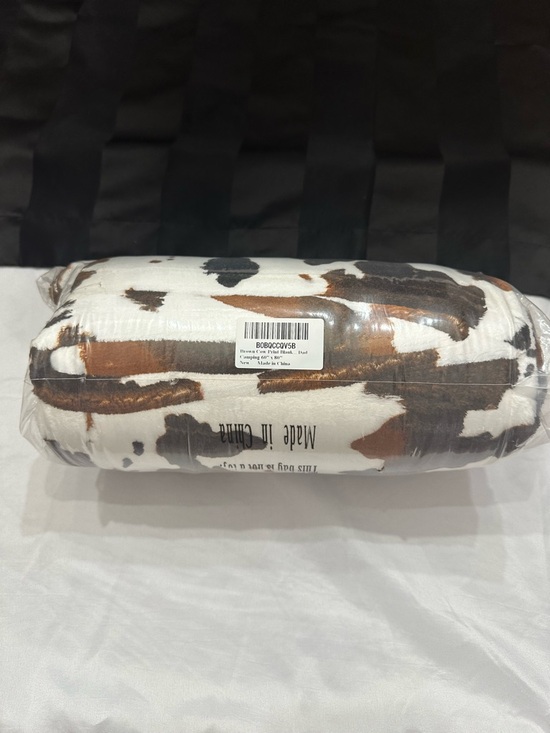Unbranded Other - Cow Print Camping Blanket 60x80 Dad Gift Western Farmhouse Plush Throw NWT